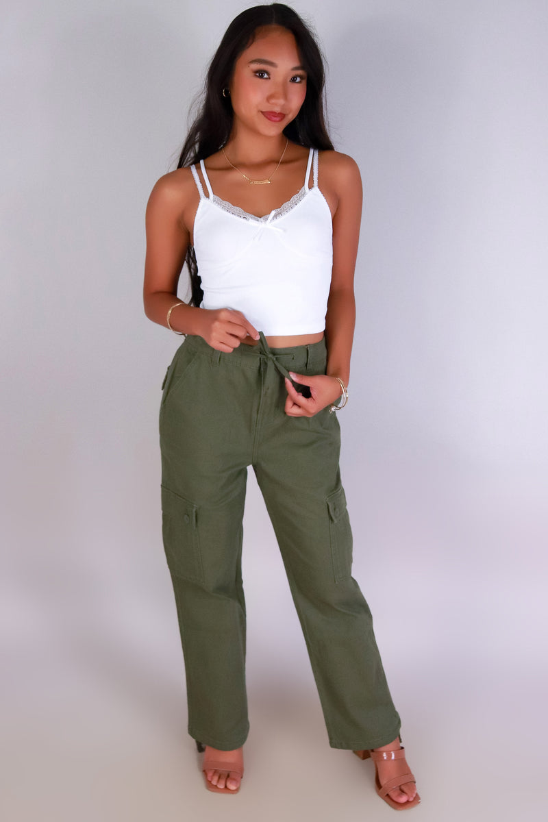 Jeans Warehouse Hawaii - SOLID WOVEN PANTS - OFF DUTY CARGO PANTS | By MONKEY RIDE JEANS