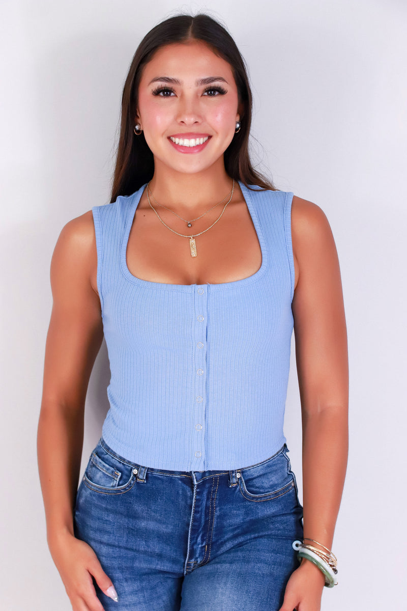 Jeans Warehouse Hawaii - SL CASUAL SOLID - SQUARED UP BABE TOP | By CRESCITA APPAREL/SHINE I