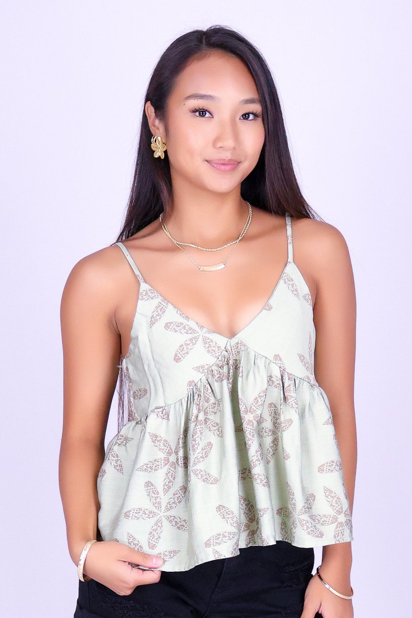 MITER PUA SHELL BABYDOLL TOP