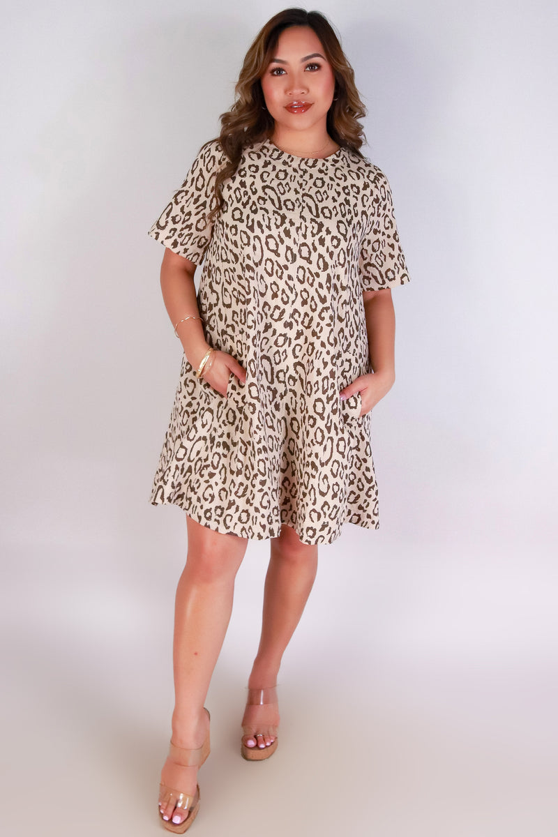 Jeans Warehouse Hawaii - PRINT SHORT DRESSES - WINK OF WILD DRESS | By VERY J