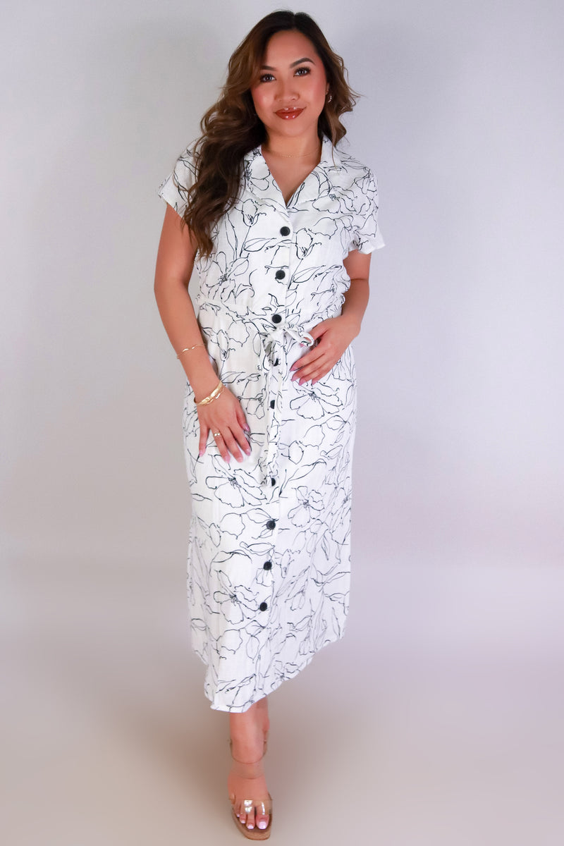 Jeans Warehouse Hawaii - PRINT LONG DRESSES - OWN THE MOMENT MIDDY DRESS | By GILLI