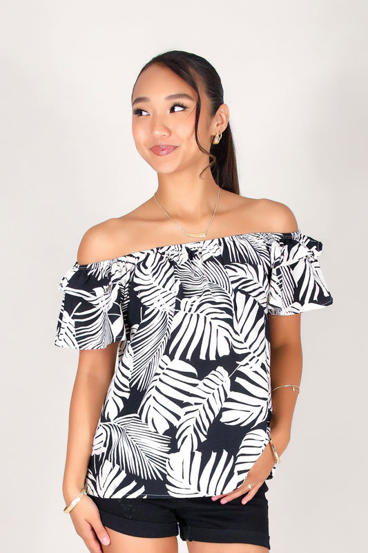 LEAFLINE OFF SHOULDER TOP