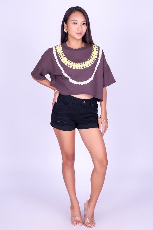 PIKAKE PUAKENIKENI CROP TEE