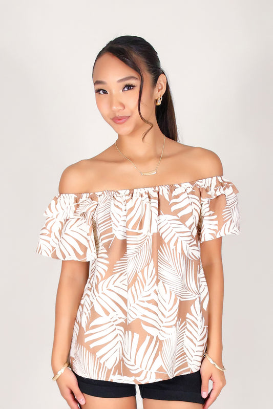 LEAFLINE OFF SHOULDER TOP