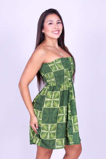 FERN KUIKI SMOCKED BABYDOLL DRESS