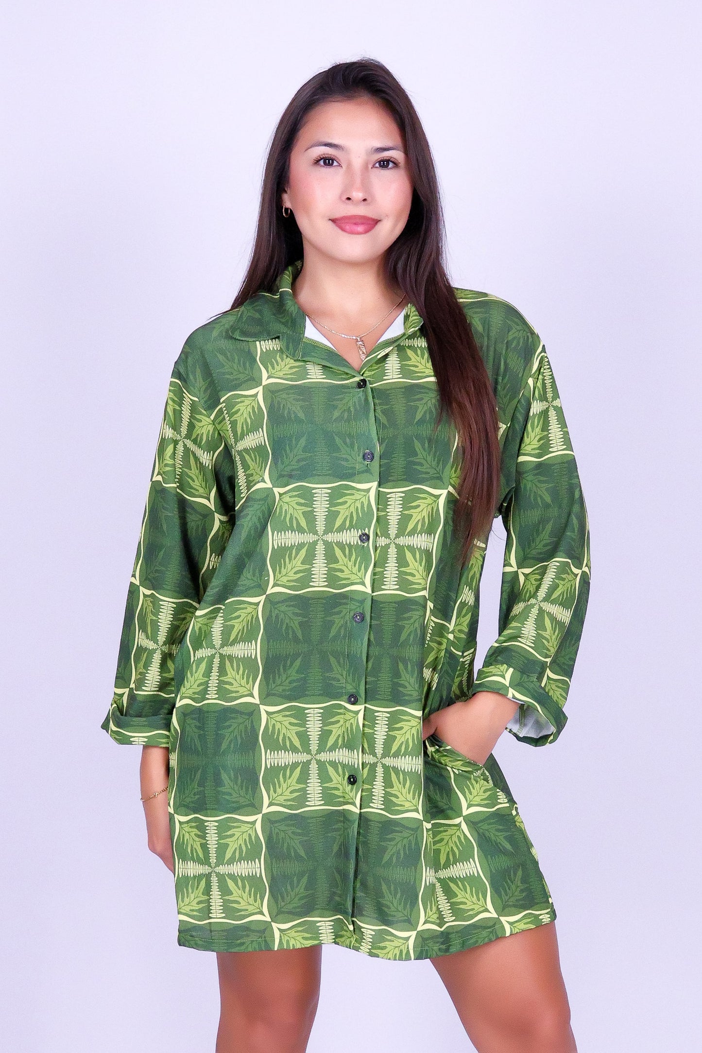 FERN KUIKI BUTTON DOWN DRESS