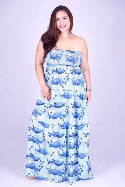BLOOMS BY THE SEA TUBE MAXI DRESS