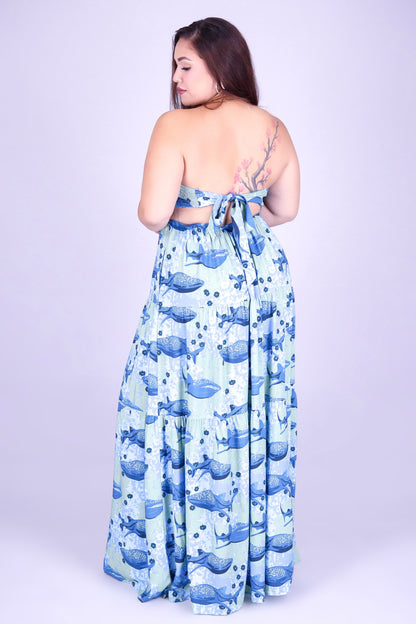 BLOOMS BY THE SEA TUBE MAXI DRESS