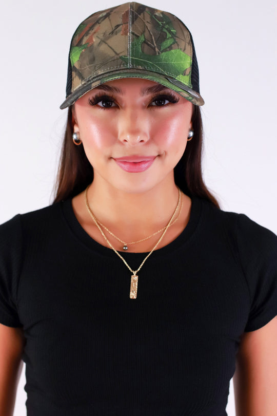 HUNTING CAMO TRUCKER HAT
