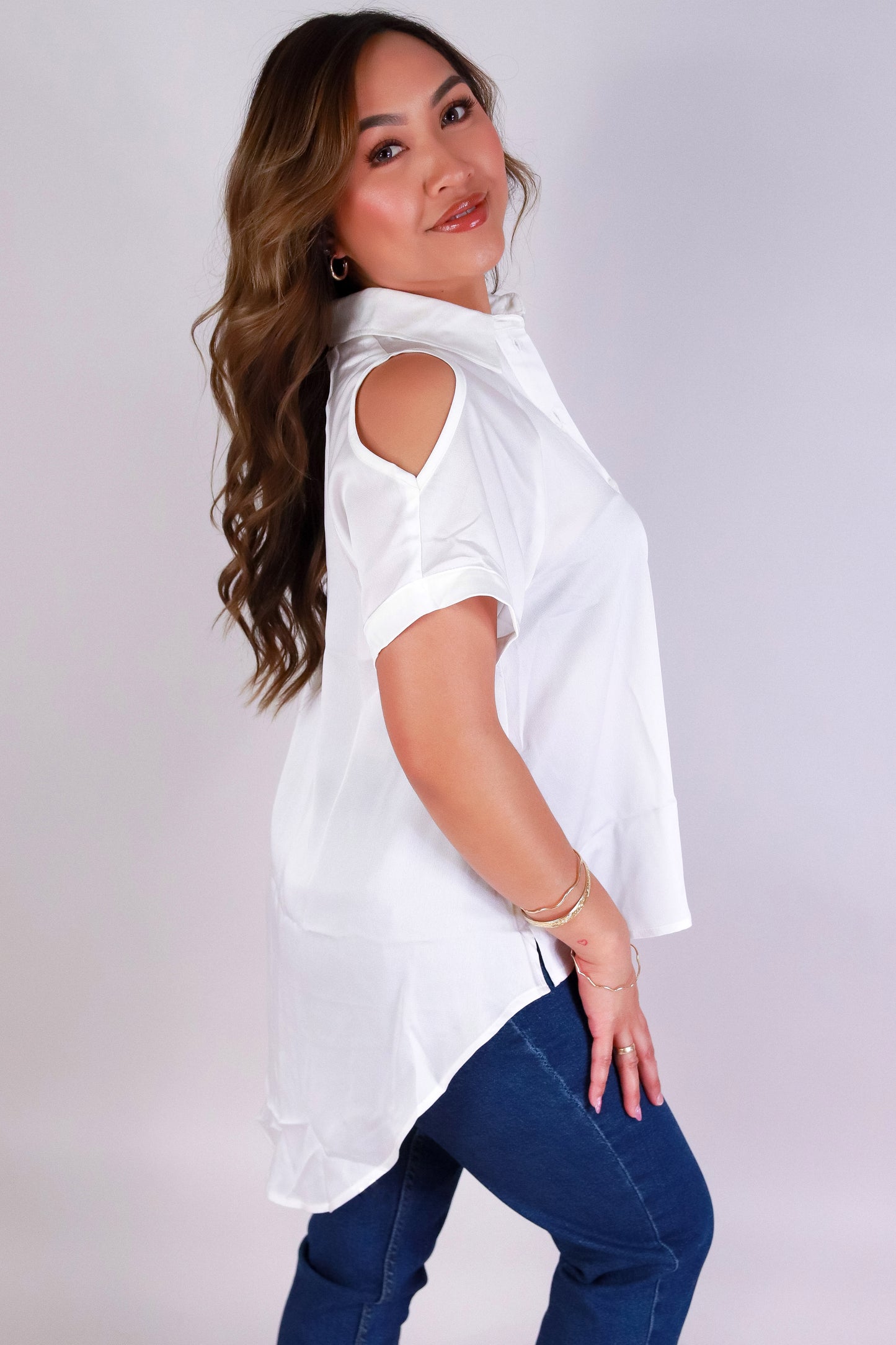 Jeans Warehouse Hawaii - S/S SOLID WOVEN TOPS - BARE IT BABE TOP | By MINTEE 16