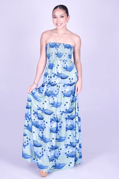 BLOOMS BY THE SEA TUBE MAXI DRESS