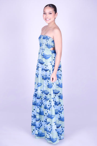 BLOOMS BY THE SEA TUBE MAXI DRESS