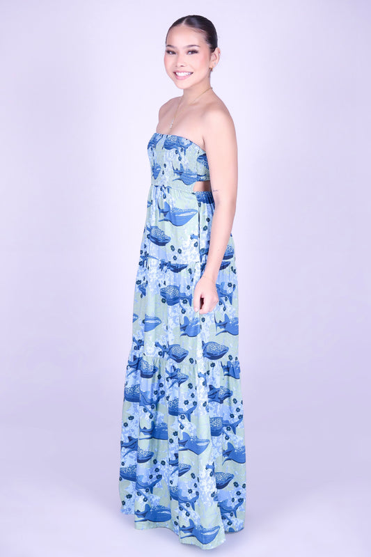 BLOOMS BY THE SEA TUBE MAXI DRESS