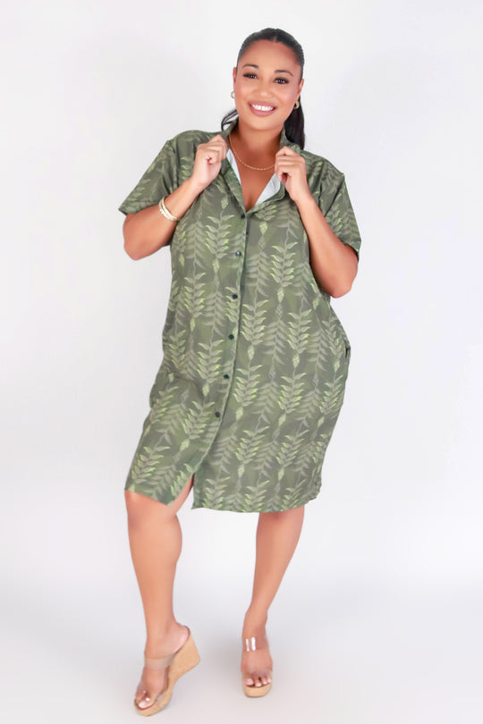 HELICONIA BUTTON DOWN DRESS