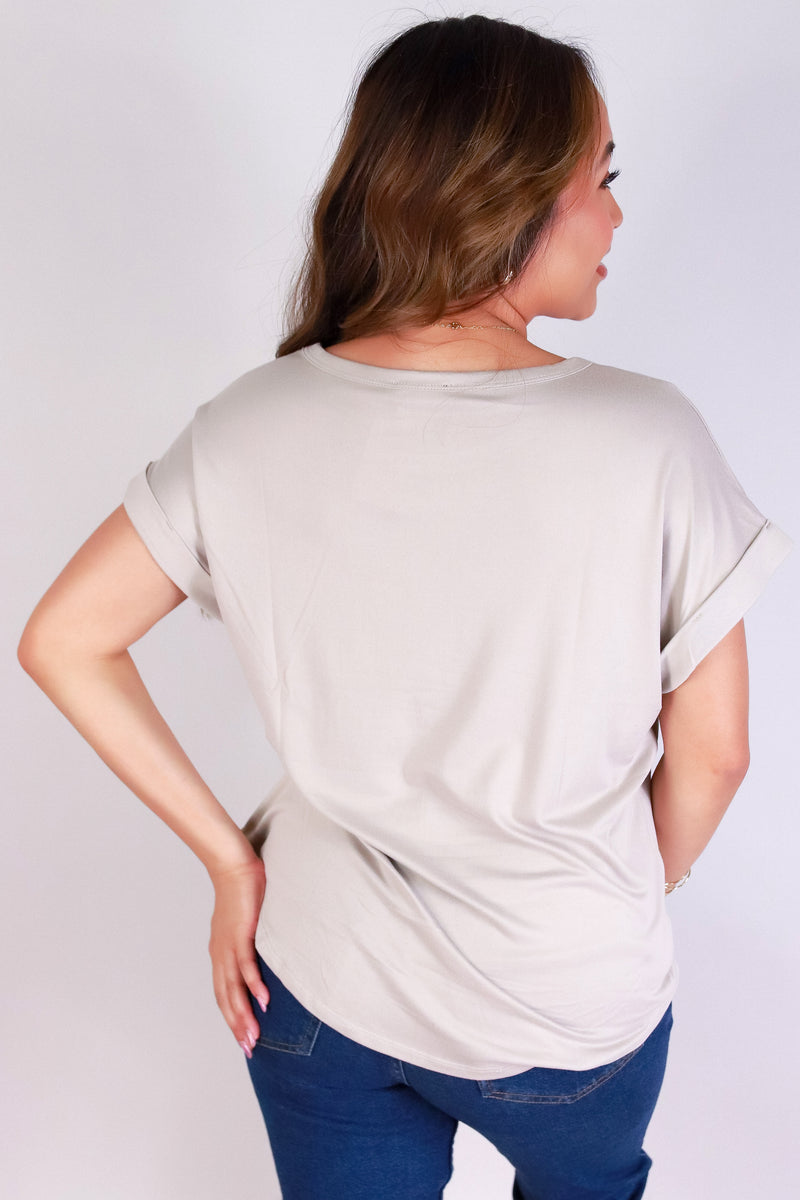 Jeans Warehouse Hawaii - S/S SOLID KNIT TOPS - MODERN MUSE TEE | By OLIVE & CO