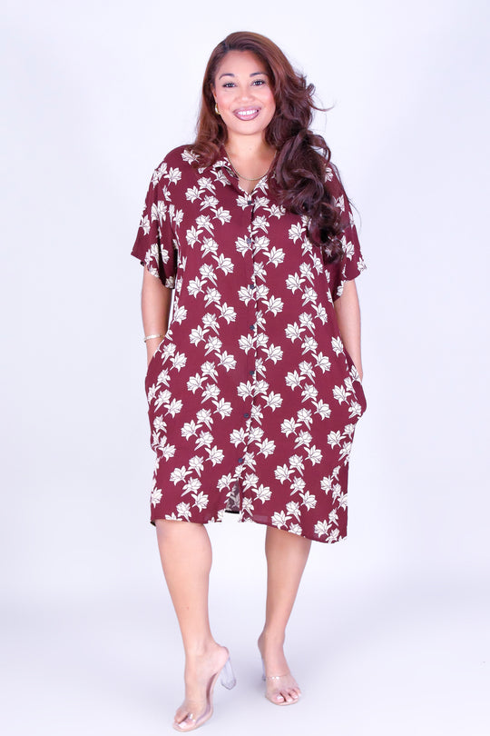 TUBEROSE BUTTON DOWN DRESS