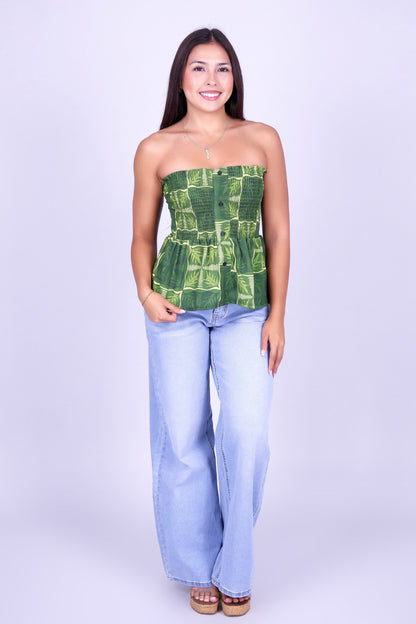 FERN KUIKI SMOCKED TUBE TOP