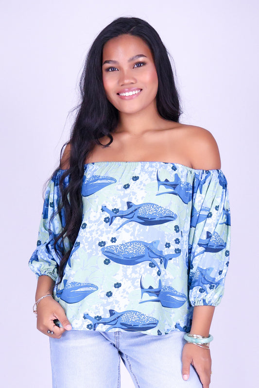 BLOOMS BY THE SEA OFF SHOULDER TOP