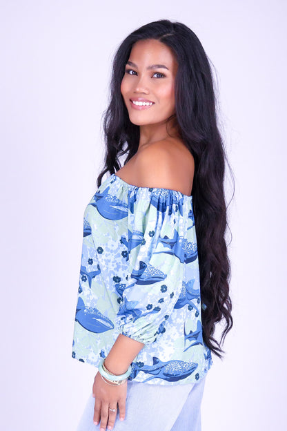 BLOOMS BY THE SEA OFF SHOULDER TOP