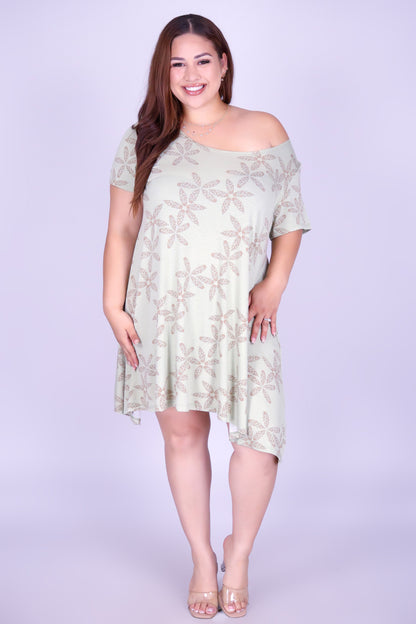MITER PUA SHELL TRAPEZE DRESS