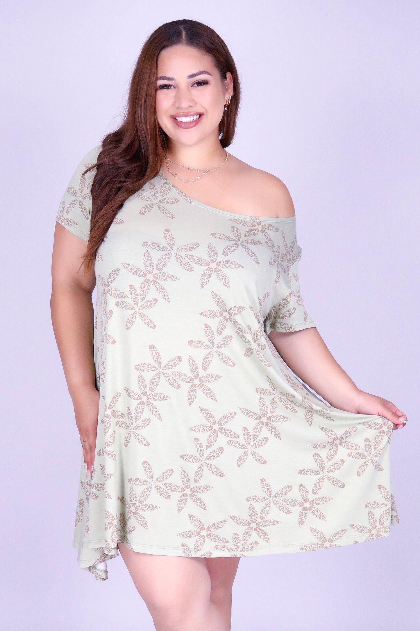 MITER PUA SHELL TRAPEZE DRESS