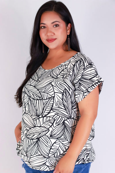 Jeans Warehouse Hawaii - PLUS S/S PRINT WOVEN TOPS - ISLAND WHISPER TOP | By ZENOBIA