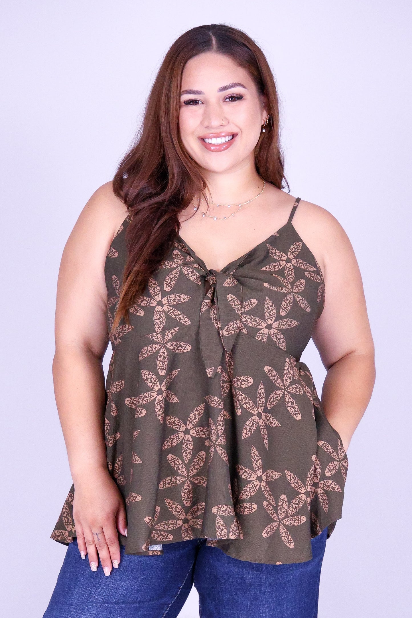 MITER PUA SHELL PEPLUM TOP