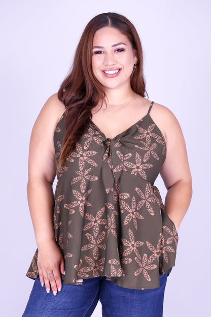 MITER PUA SHELL PEPLUM TOP
