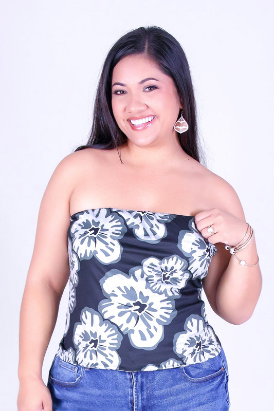 WATERCOLOR HIBISCUS TUBE TOP