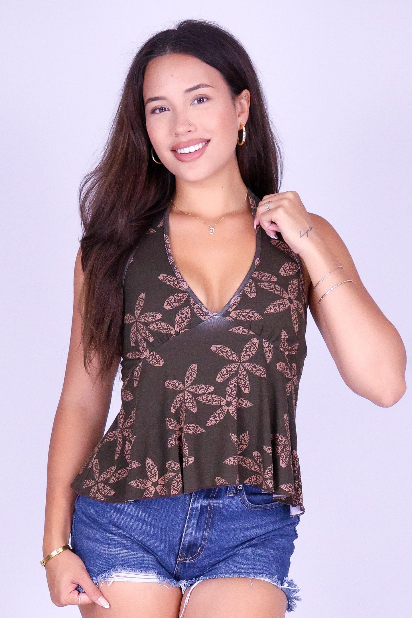MITER PUA SHELL HALTER TOP