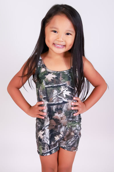 Jeans Warehouse Hawaii - DRESS RMPR 2-16 - HUNTING CAMO CATSUIT ROMPER | KIDS SIZE 2T-4T | By LUZ