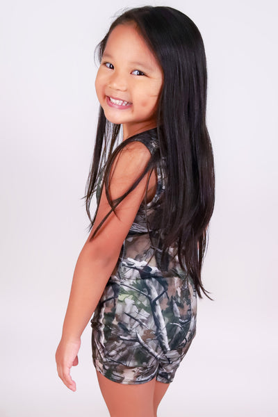 Jeans Warehouse Hawaii - DRESS RMPR 2-16 - HUNTING CAMO CATSUIT ROMPER | KIDS SIZE 2T-4T | By LUZ