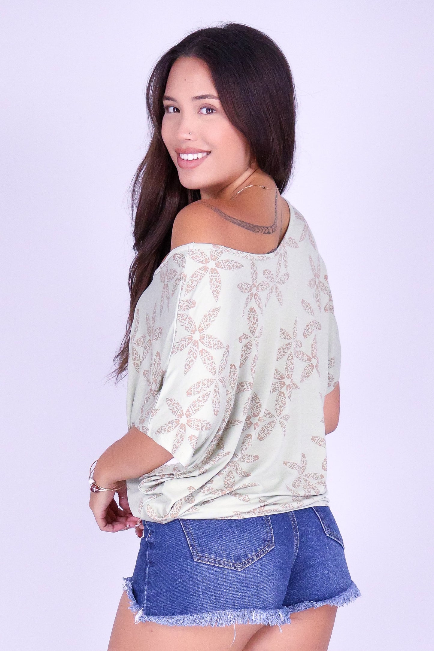 MITER PUA SHELL DOLMAN TOP