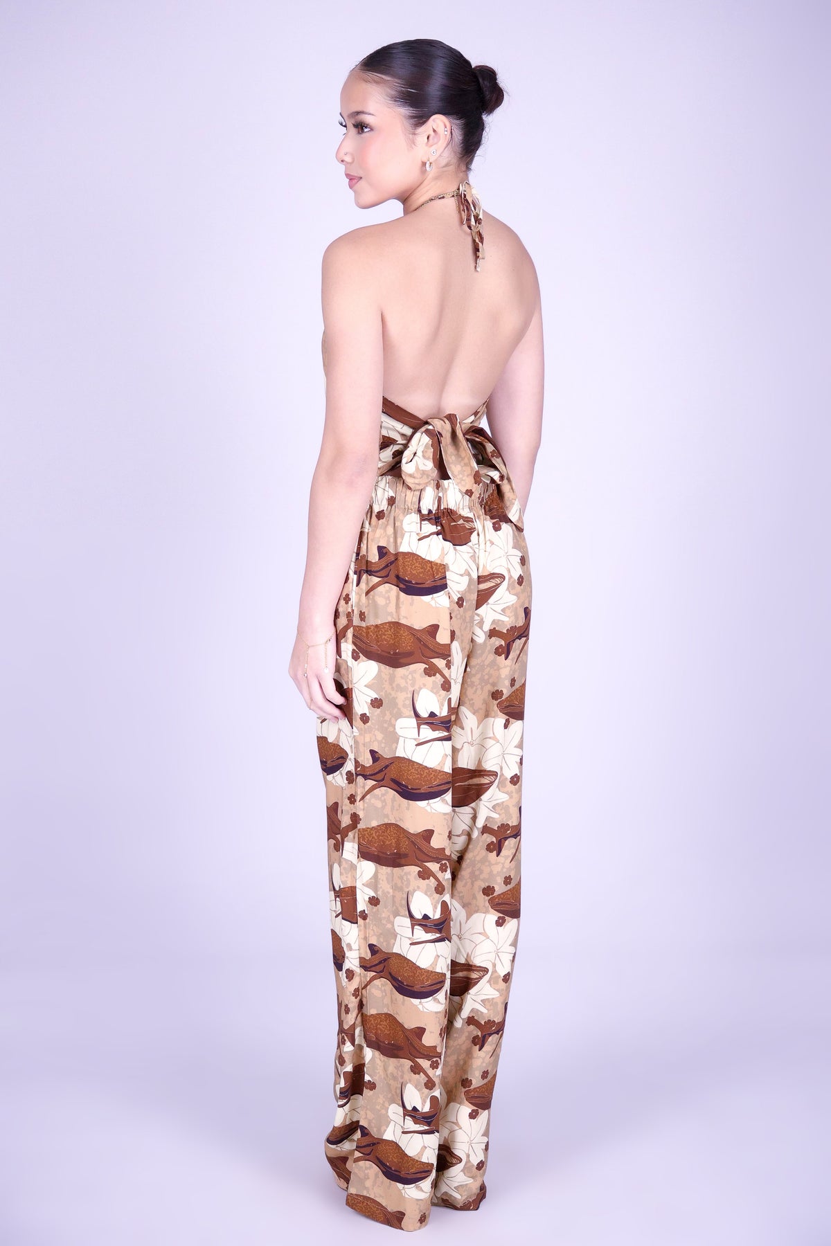 BLOOMS BY THE SEA HALTER JUMPSUIT