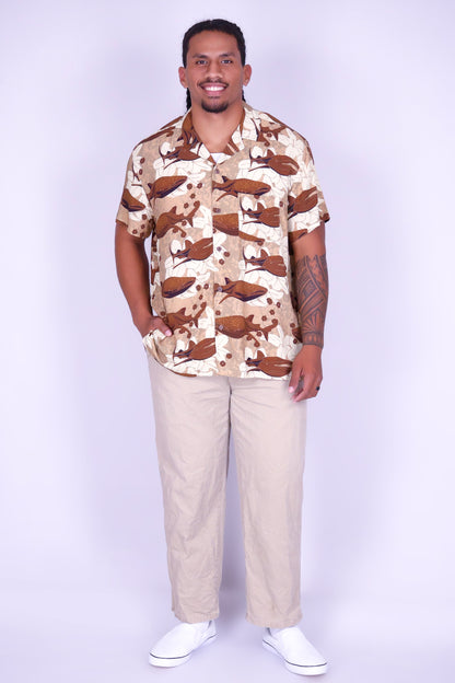 BLOOMS BY THE SEA COLLARED SHIRT | MEN'S S-3XL