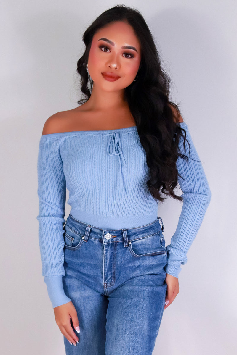 Jeans Warehouse Hawaii - SOLID LONG SLV TOPS - FALL FOR ME SWEATER OFF SHOULDER TOP | By IKEDDI IMPORTS