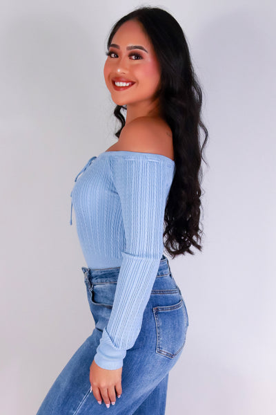 Jeans Warehouse Hawaii - SOLID LONG SLV TOPS - FALL FOR ME SWEATER OFF SHOULDER TOP | By IKEDDI IMPORTS