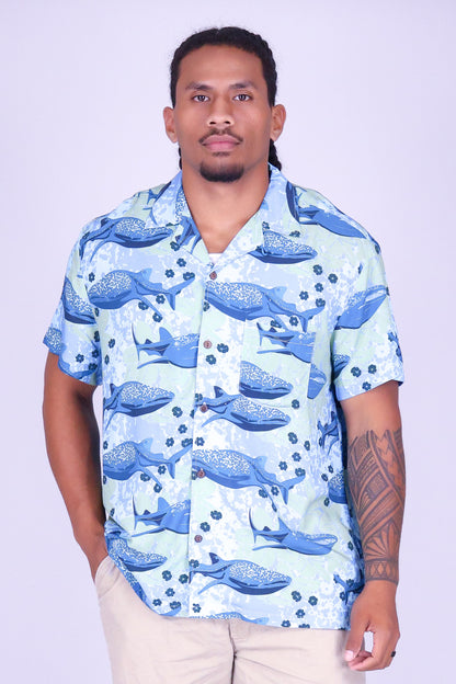 BLOOMS BY THE SEA COLLARED SHIRT | MEN'S S-3XL