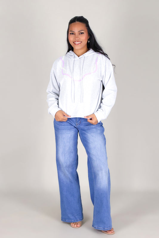 CROWN FLOWER TWIST LEI HOODIE