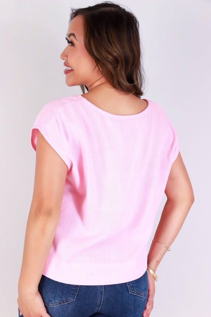 Jeans Warehouse Hawaii - S/S SOLID WOVEN TOPS - LINEN BREEZE TOP | By OLIVE & CO