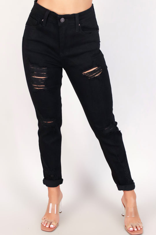 NESSIE BUTT-LIFT DENIM CAPRI'S