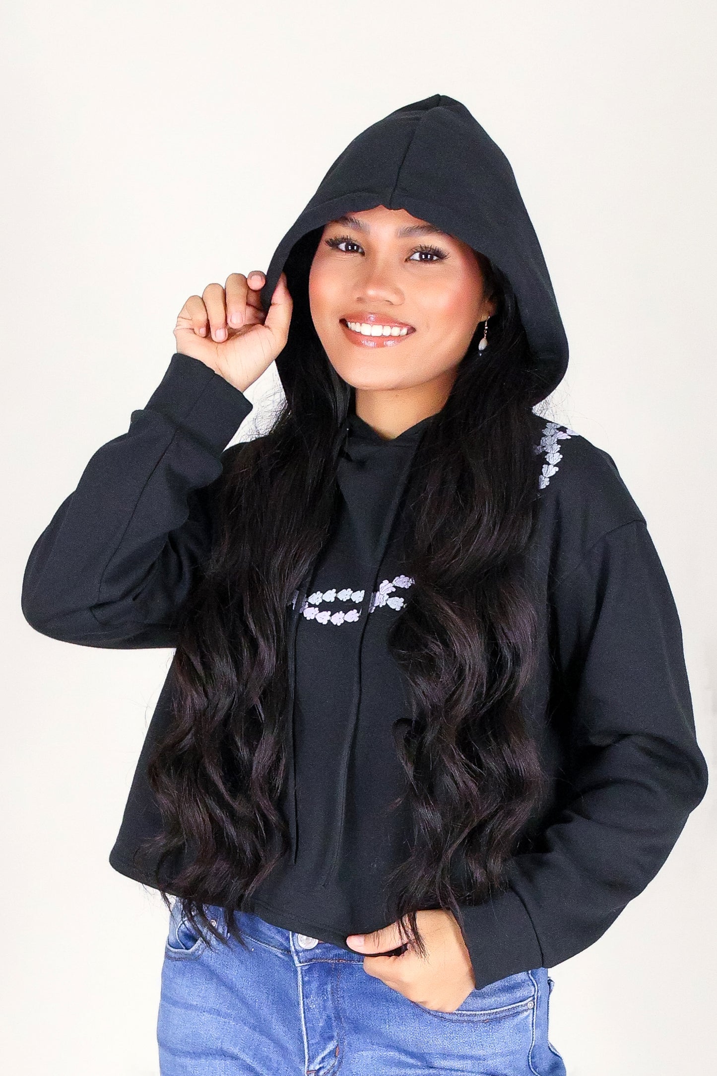 CROWN FLOWER TWIST LEI HOODIE
