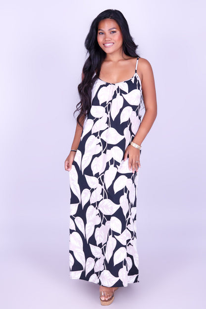 IVORY MONSTERA MAXI DRESS