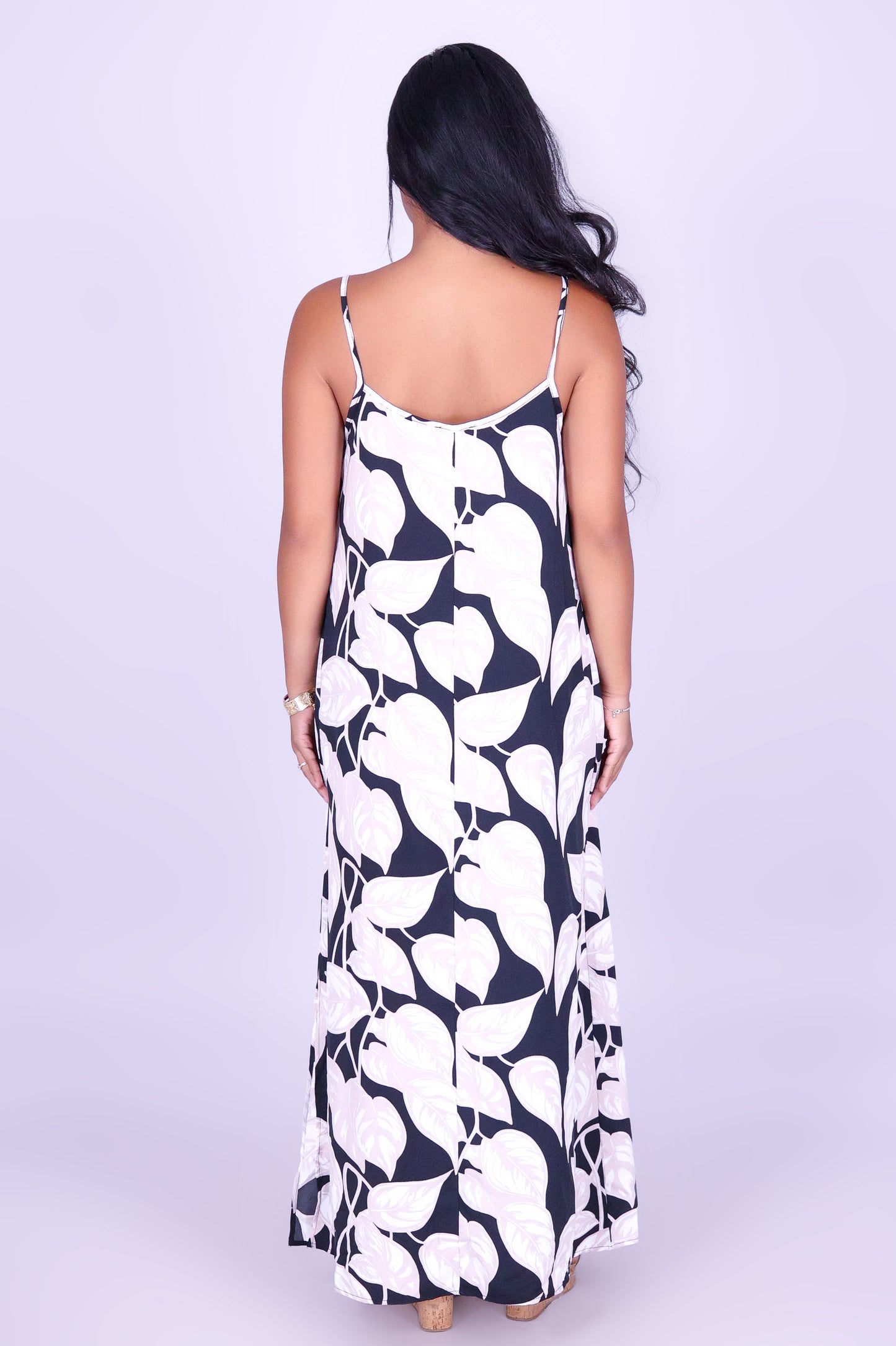 IVORY MONSTERA MAXI DRESS