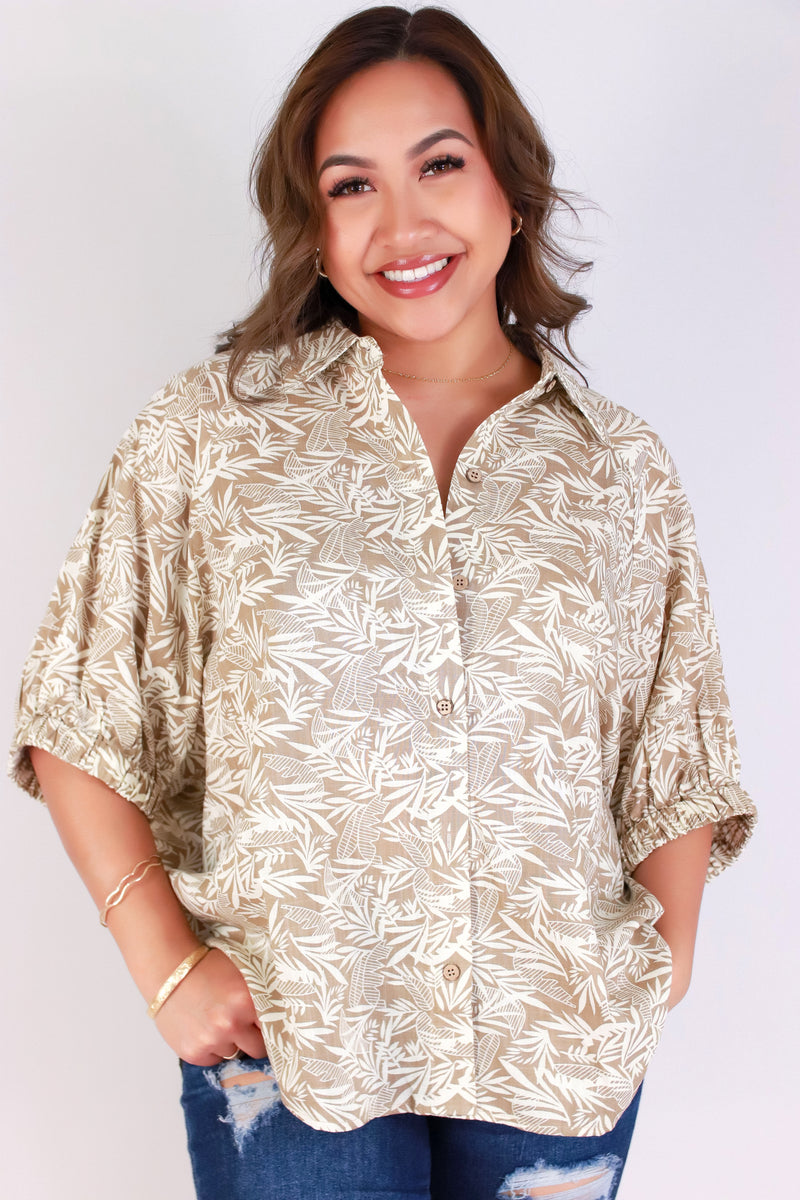 Jeans Warehouse Hawaii - S/S PRINT WOVEN TOPS - FLOW & BUTTON-UP TOP | By VERY J