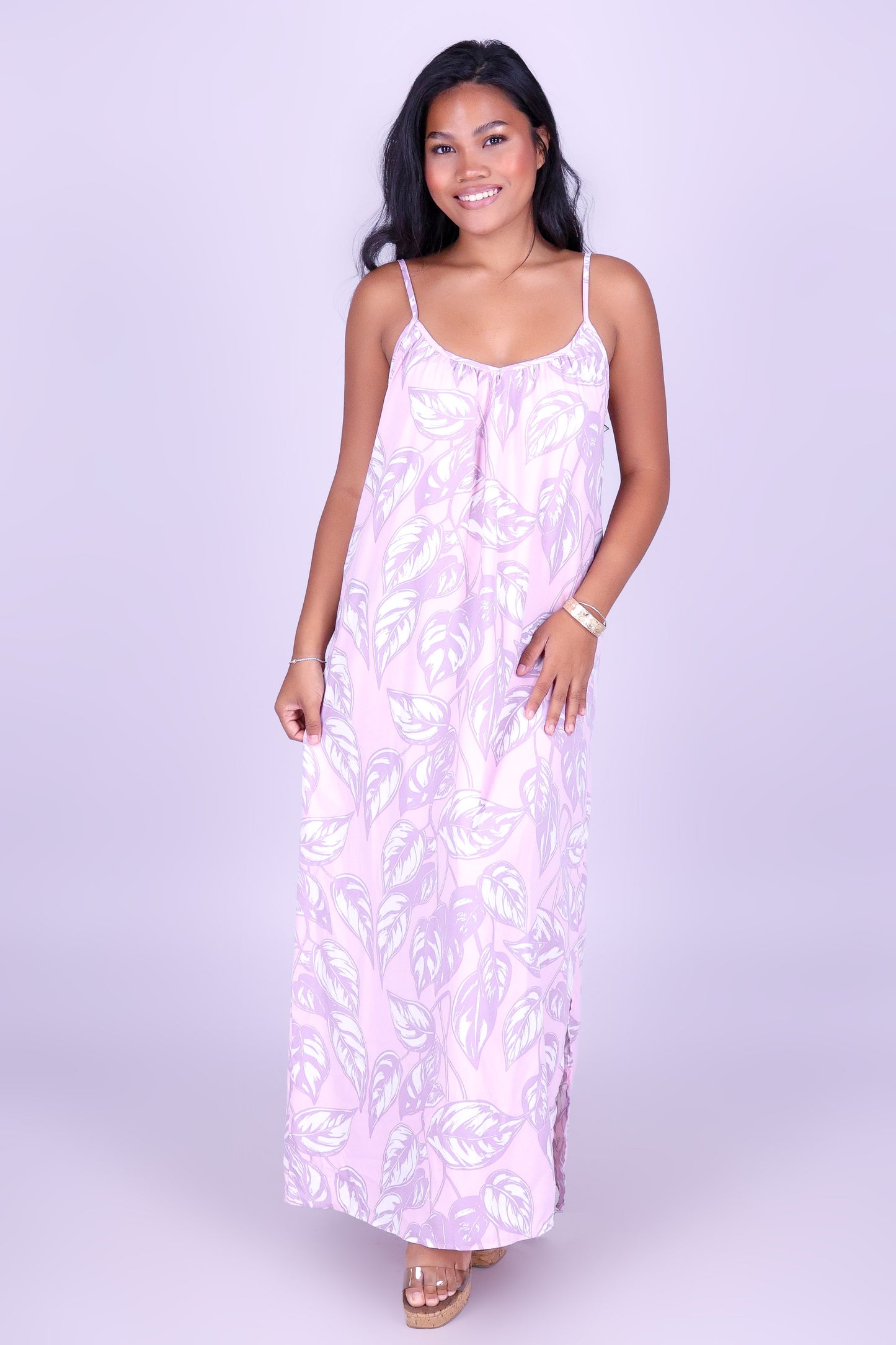 IVORY MONSTERA MAXI DRESS