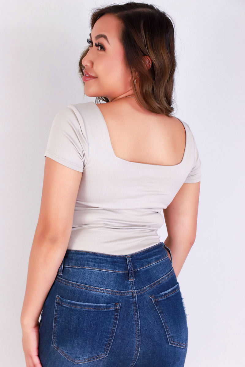 Jeans Warehouse Hawaii - S/S SOLID KNIT TOPS - BE ABOUT IT BODYSUIT | By OLIVE & CO