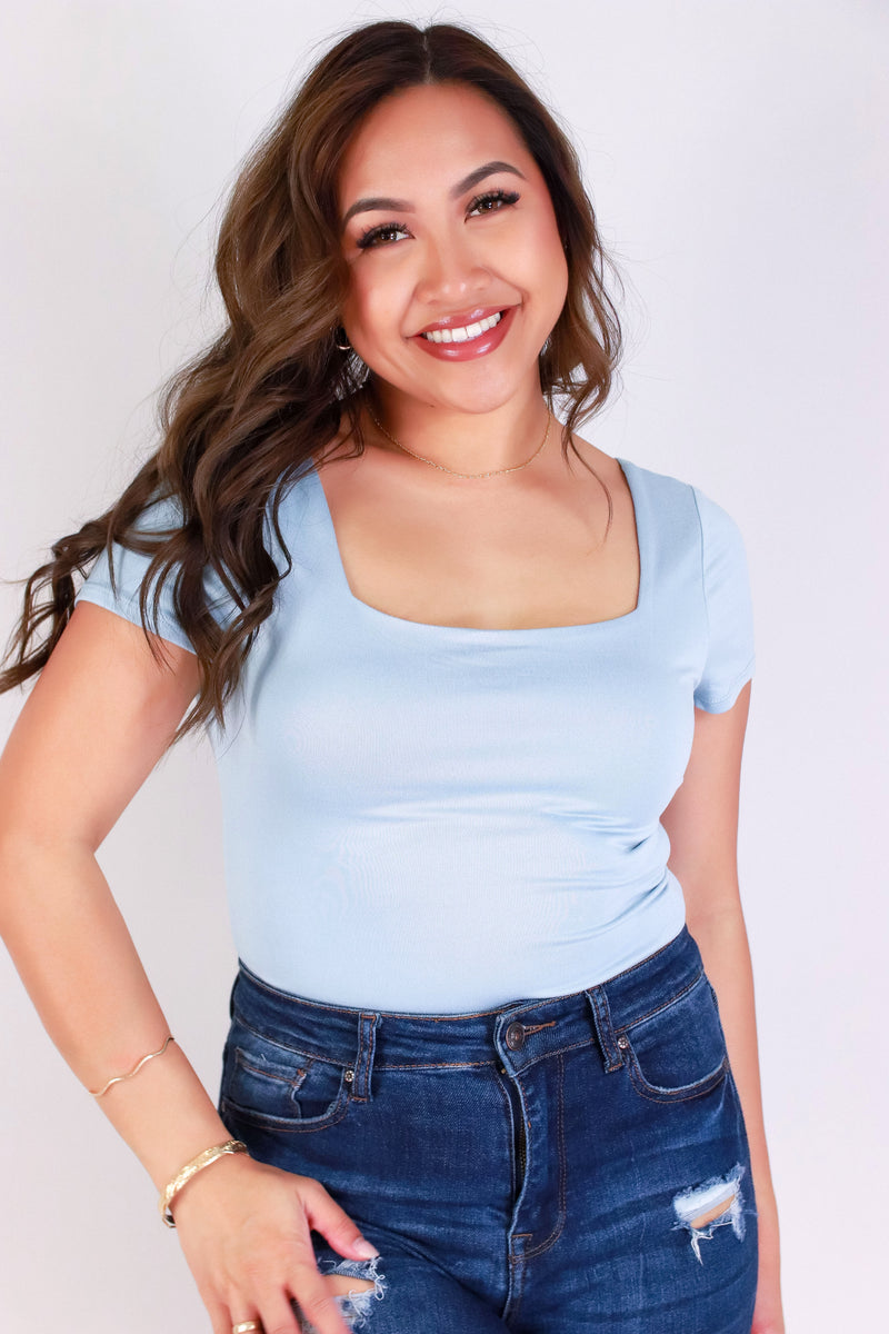 Jeans Warehouse Hawaii - S/S SOLID KNIT TOPS - BE ABOUT IT BODYSUIT | By OLIVE & CO
