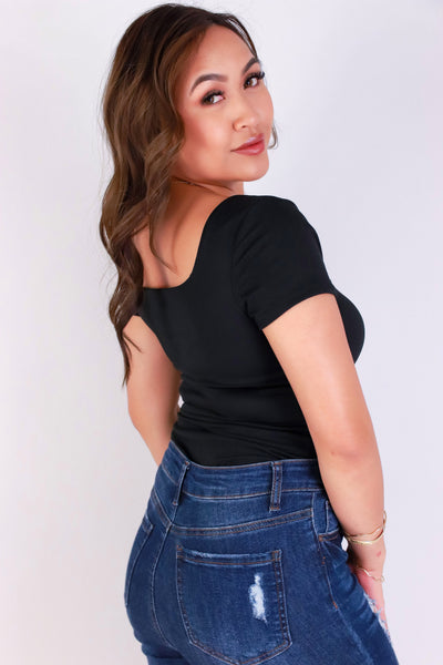 Jeans Warehouse Hawaii - S/S SOLID KNIT TOPS - BE ABOUT IT BODYSUIT | By OLIVE & CO