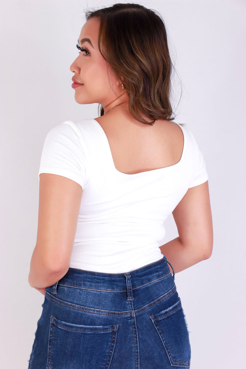Jeans Warehouse Hawaii - S/S SOLID KNIT TOPS - BE ABOUT IT BODYSUIT | By OLIVE & CO